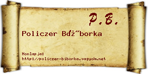 Policzer Bíborka névjegykártya