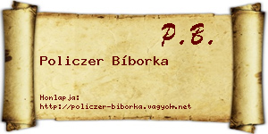 Policzer Bíborka névjegykártya